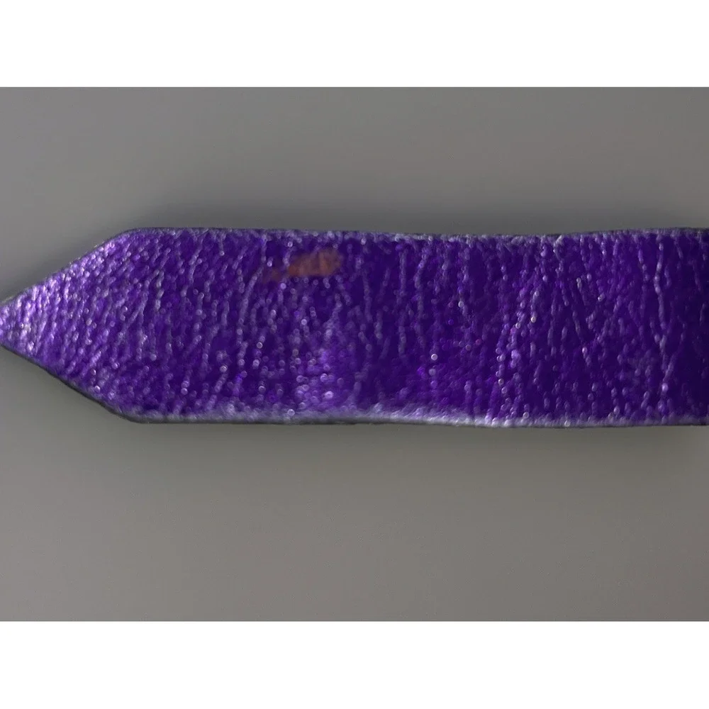 RARE✨Women's Coach Belt Leather Purple Logo Oval‎ Gold Tone 